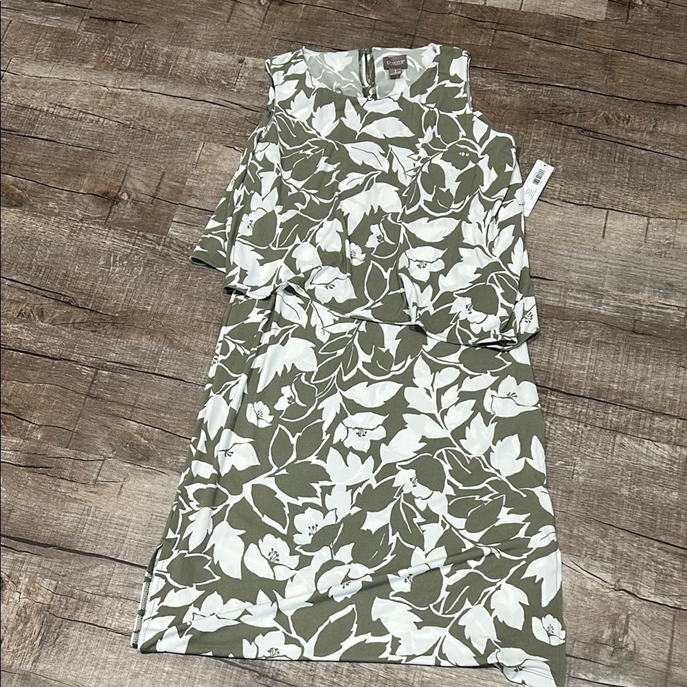 Chico’s Floral Green and White Dress